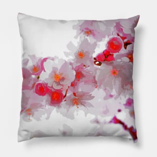 Grey Cubistic Cherry Flower Pillow