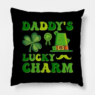 Daddy's Lucky Charm Funny Father Irish Clovers St Patrick's Day Pillow