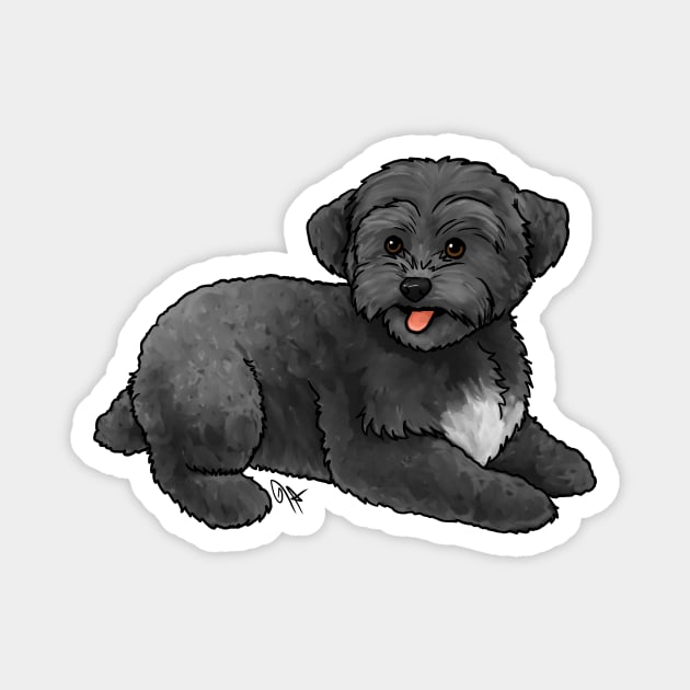 Dog - Yorkipoo - Black Magnet by Jen's Dogs Custom Gifts and Designs