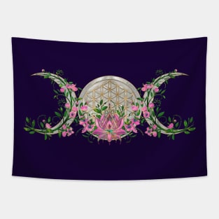 Flower of life Triple Moon Lotus Tapestry