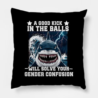 A Kick In The Balls Will Solve Your Gender Confusion Pillow