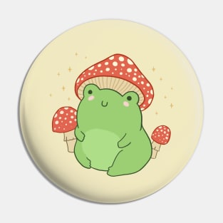 Cool Frog in a Mushroom Hat, Lost in a World of Toadstools Pin