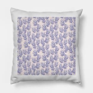 Blue Pink minimal Palm Leaves Pillow