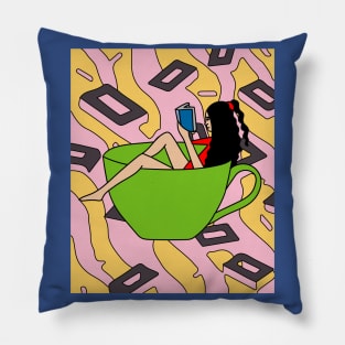 Coffee Cup Bathing Drinking Crazy Pillow