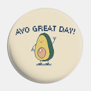 Avo Great Day! 8-Bit Pixel Art Avocado Pin