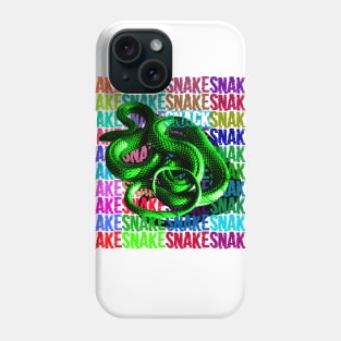 Snake popart rofl snack neon text Phone Case