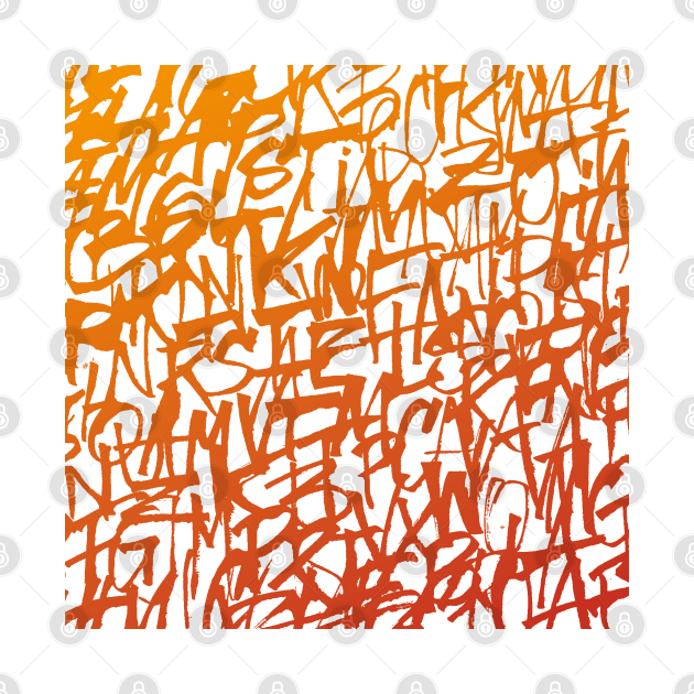 Handwritten Orange Gradient Lettering Pattern for Clothing, Accessories, and Home Decor by Sgrel-art