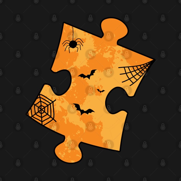 Halloween Autism Awareness Costume With Puzzle Bats Moon by Az-Style