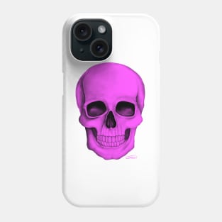 Pink Skull (On White Background) Phone Case