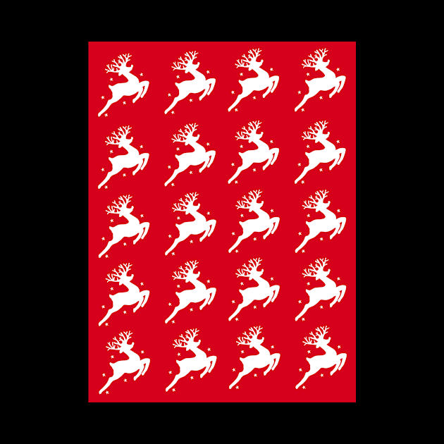 santa's magical christmas reindeer regular red pattern by Baobabprintstore