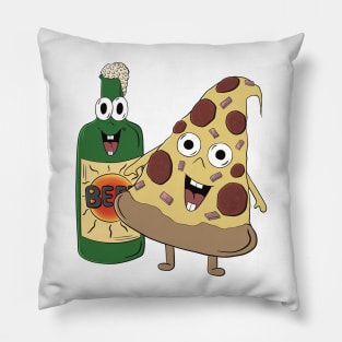 Bob The Beer And Patrick Pizza - Pizza and Beer illustration Pillow