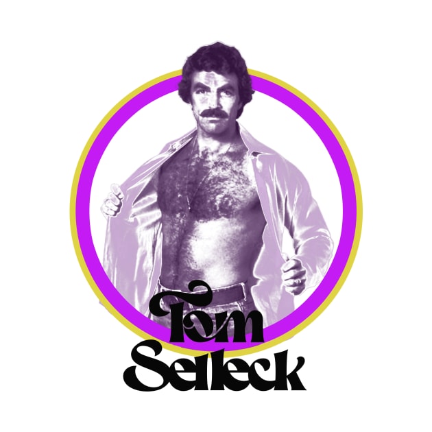 Tom Selleck - Aesthetic Purple Retro 80s by Deorans