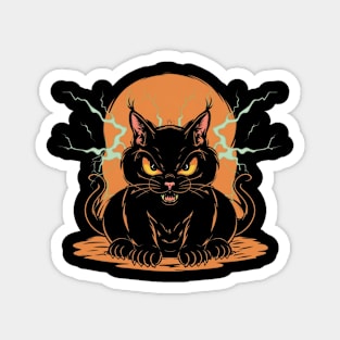 Electric shock black cat Magnet