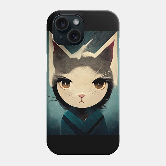 Cute cat anime style Phone Case by S-Log