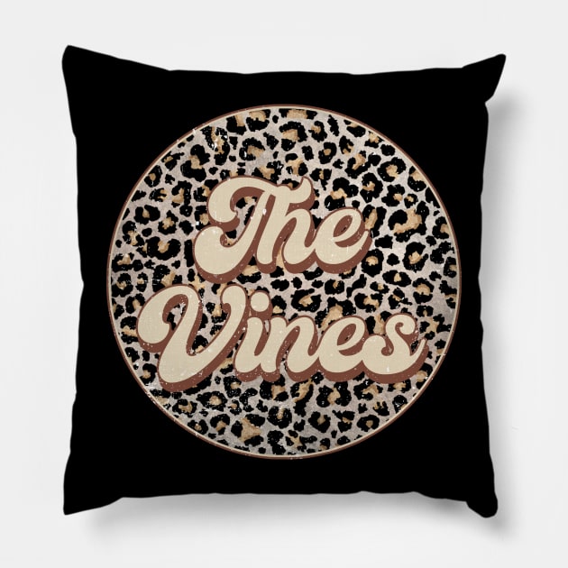 Retro Music Vines Personalized Name Circle Birthday Pillow by BilodeauBlue