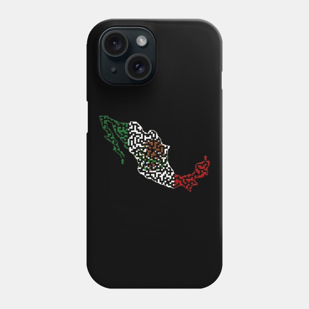 Mexico Outline Maze & Labyrinth Phone Case by gorff