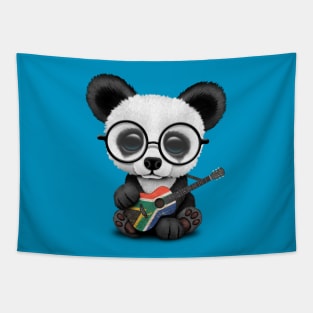 Baby Panda Playing South African Flag Guitar Tapestry