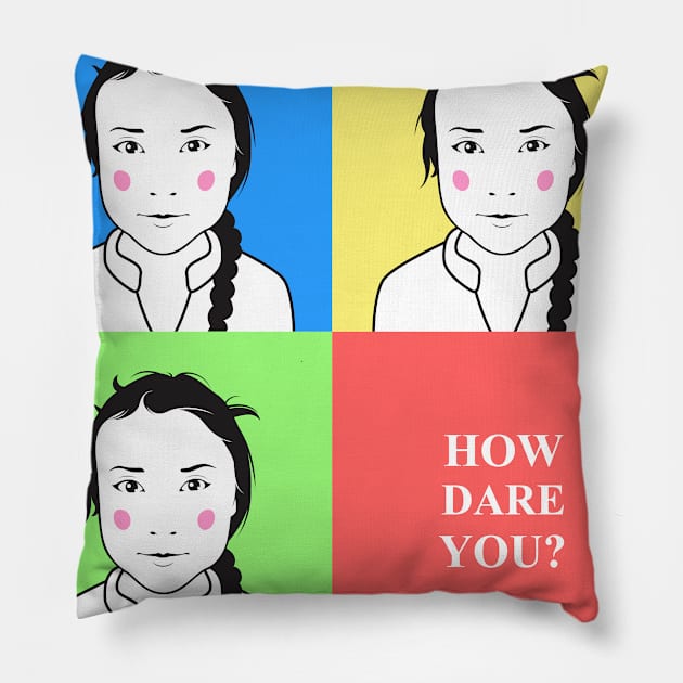 Greta Thunberg Pillow by headache606