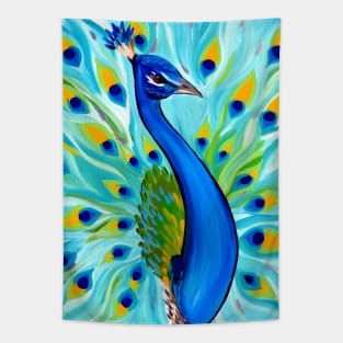 Aqua Peacock Tapestry