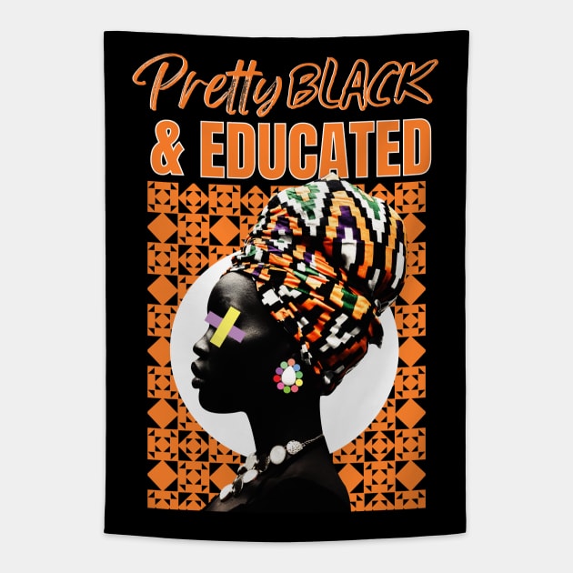 Pretty Black And Educated Retro African Queen Tapestry by Hypnotic Highs