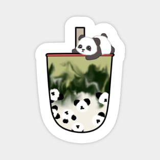 Panda Matcha Boba Milk Tea Magnet