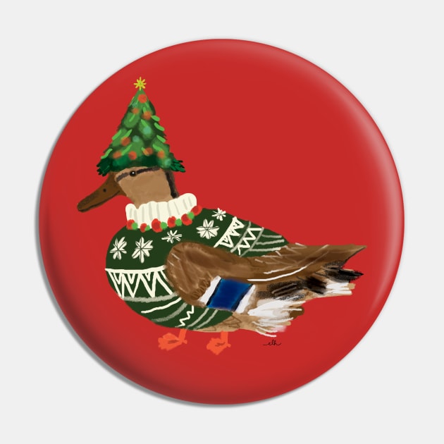 Festive Mrs. Mallard Pin by EmilyLaurelHarris