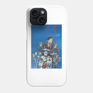 Retro Scooter, Classic Scooter, Scooterist, Scootering, Scooter Rider, Mod Art Phone Case