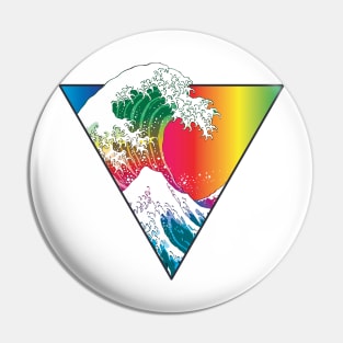 Gay Wave Off Kanagawa Pin