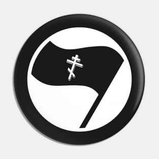 Christian Flag Black Orthodox Cross Antifa Pin