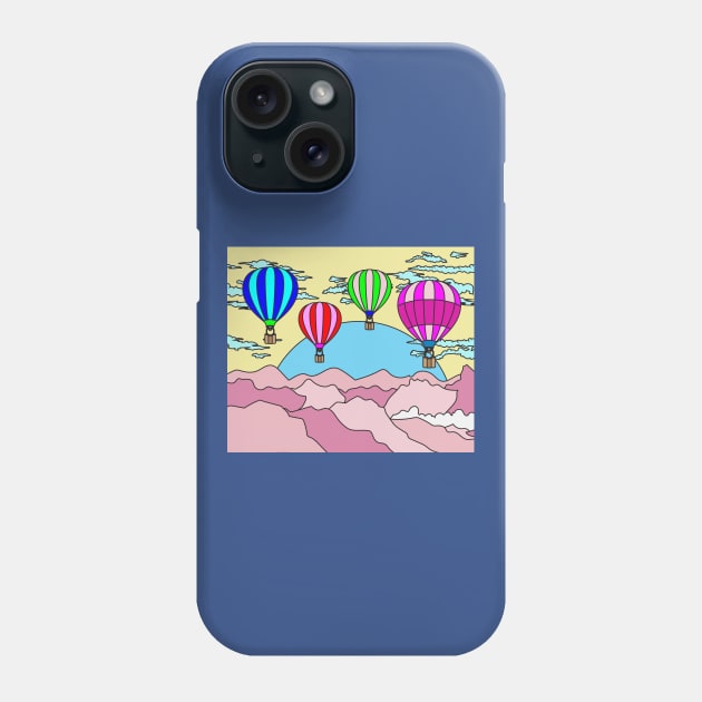 Retro Hot Air Balloons Balloon Ride Phone Case by flofin