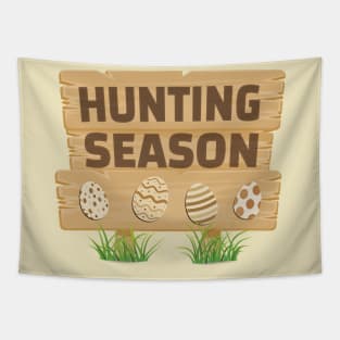 Easter Egg Hunting Season Sign Tapestry