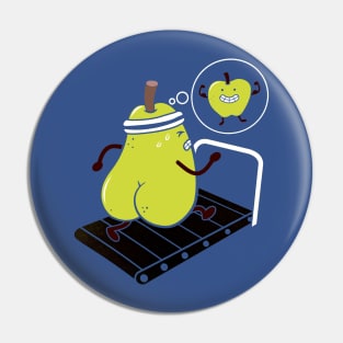 Pear On Treadmill, getting in shape, Workout Pin