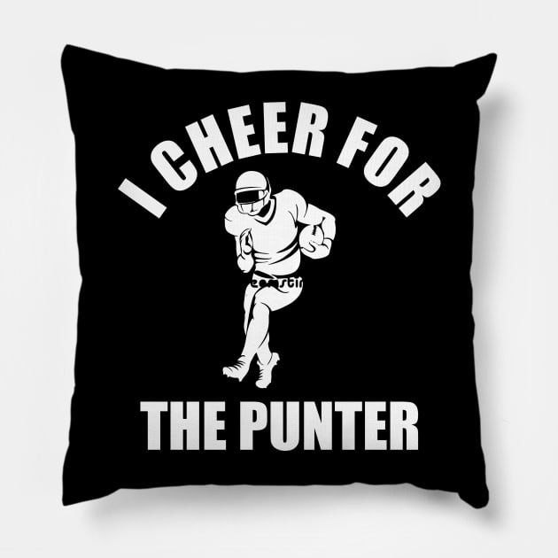 i cheer for the punter  white Pillow by Vortex.Merch