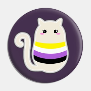 Nonbinary Pride Cat Pin