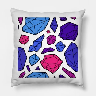 Rough Diamond Fashion Print Pink Blue White Mix Pillow