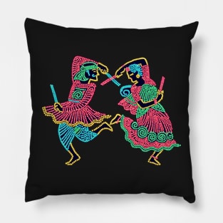 Indian Folk Dancers Pillow