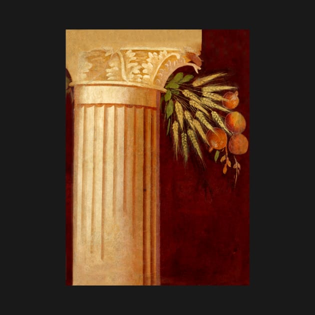 Roman column fresco with wheat and fruit by WillowNox7