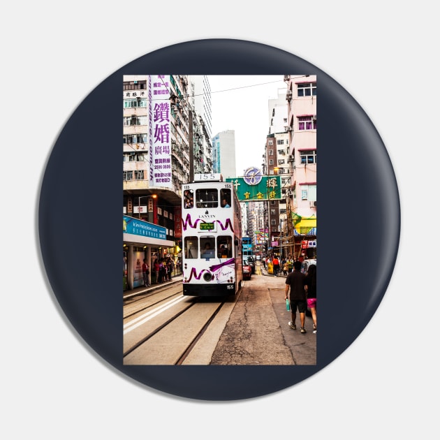 Hong Kong Tram On The Tracks Pin by tommysphotos