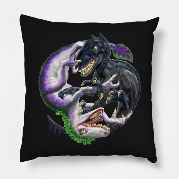 Darklaw vs the Laughing Lizard Pillow by AyotaIllustration