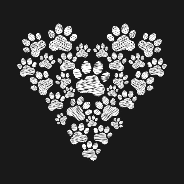 Cute Dog Paw Print Dog Lover Animal Care by BUBLTEES