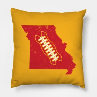 KC Missouri Retro Football - Yellow Pillow