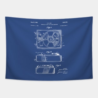 Record Player Patent - Vinyl Fan Music Lover Art - Blueprint Tapestry