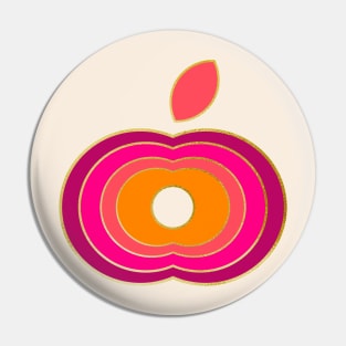 magenta pink and orange retro apple Pin