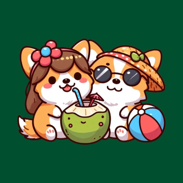 Corgi summer date by WellnerCreations