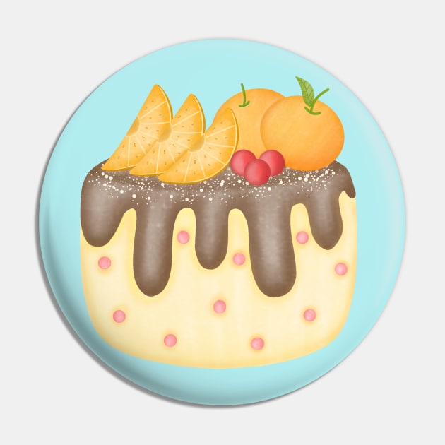 Cute orange birthday cake. Pin by Onanong art design shop.