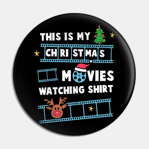 This Is My Christmas Movies Watching Shirt Funny Christmas Xmas Gift Holiday Party Pin by NickDezArts