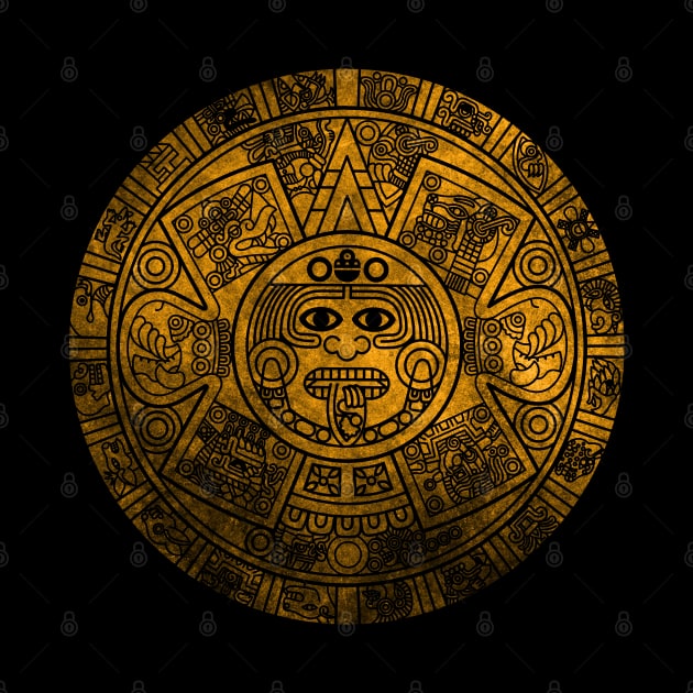 Aztec Calendar. Mayan Sun Stone by Sixth Cycle