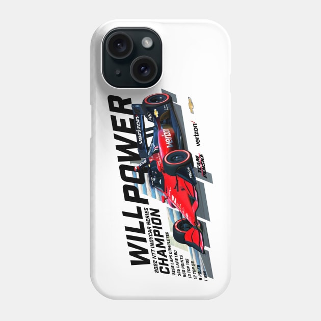 Will Power 2022 Champion Phone Case by Sway Bar Designs