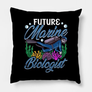 Cute & Funny Future Marine Biologist Biology Pillow