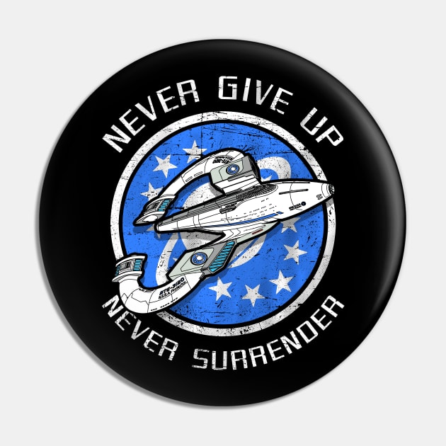 Never Give Up Never Surrender Pin by TrulyMadlyGeekly